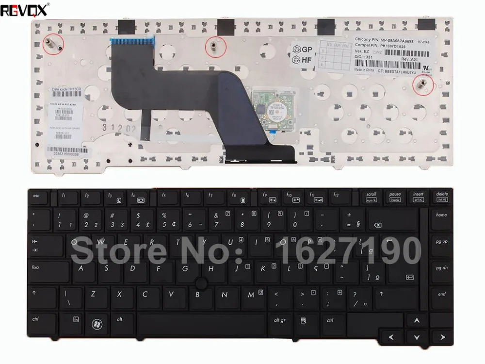 

BR Brazil Keyboard Laptop For HP EliteBook 8440P 8440W BLACK With Point stick PN:MP-09A68PA6698 Notebook Replacement keyboards