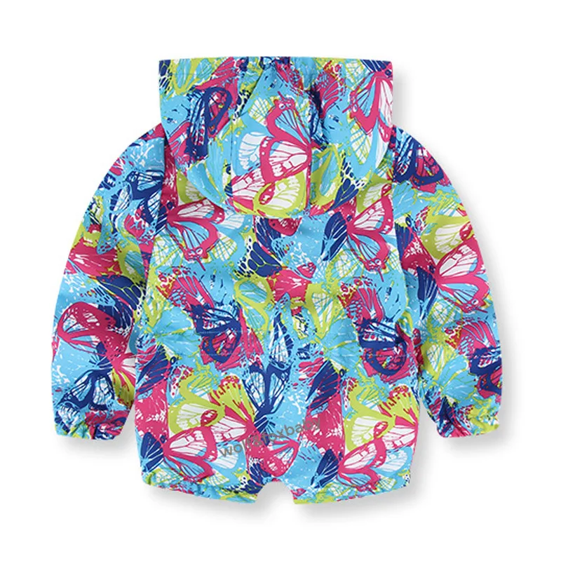 Розничная, пальто для детей возрастом от 2 до 8 лет ветрозащитное пальто с капюшоном с длинными рукавами и принтом бабочки детская одежда на весну и осень