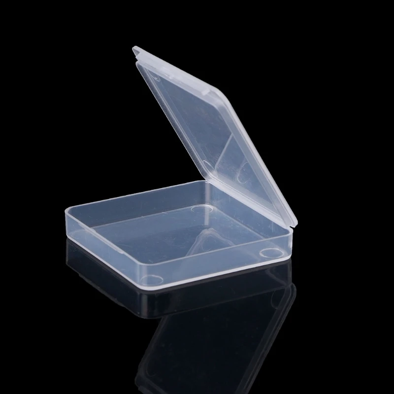 Маленький квадратичная ясная Пластик коробка для хранения ювелирных изделий, Коробки бусины ремесел чехол контейнеров