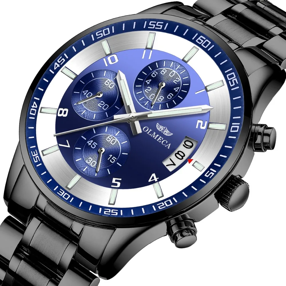 

OLMECA Genuine Fashion Men's Watch Quartz Watch Multifunction Waterproof Sports Non-Mechanical Watch Watch Free Shipping