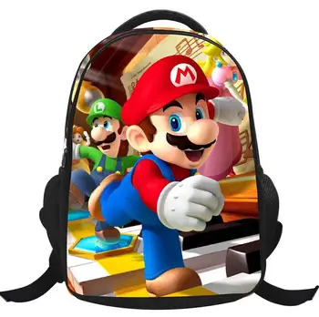 

New High Quality Canvas Mario School Bags For Kids Cute Cartoon Children Schoolbags Backpack For Boys Girls Mochila Gift