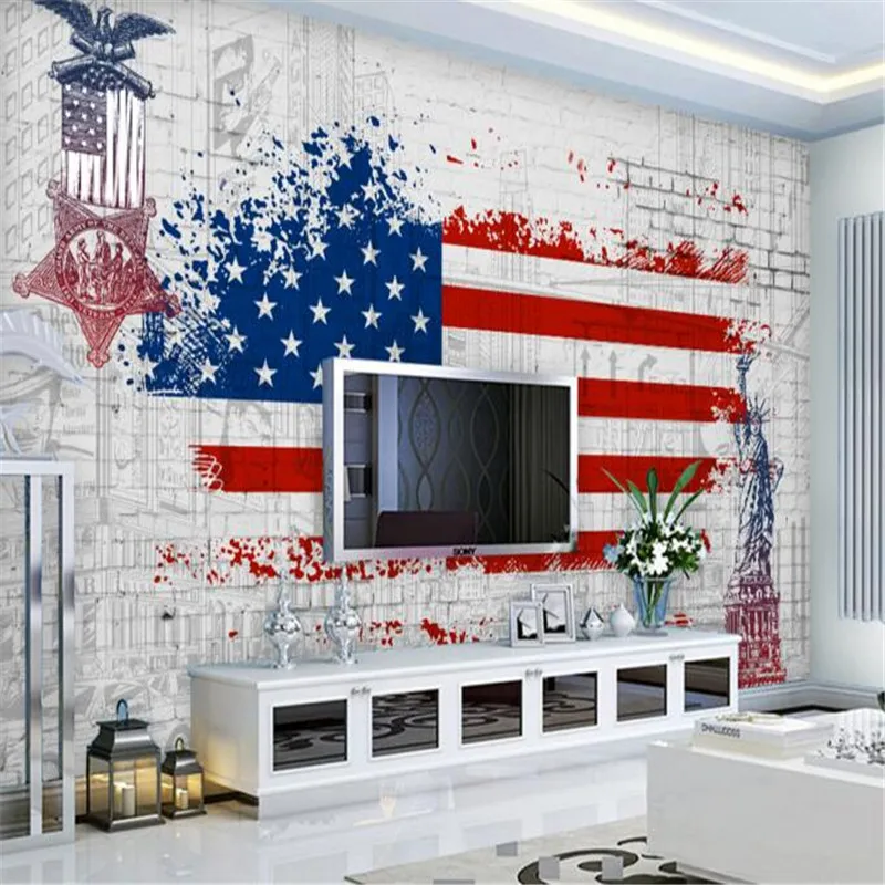 Us 8 85 41 Off Beibehang Retro American Flag Graffiti Background Wall Mural Living Room Bedroom Wallpaper Children Murals In Us 8 85 41 Off Beibehang Retro American Flag Graffiti Background Wall Mural Living Room Bedroom Wallpaper Children Murals In