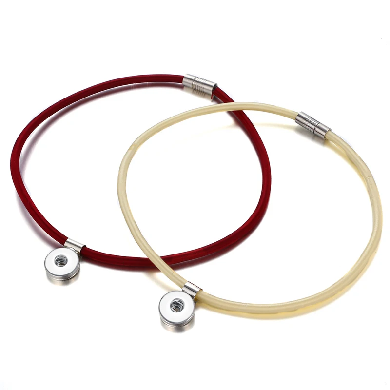 New DJ0096 Fashion Beauty snap Jewelry necklace colorful Torques Magnet buckle 45cm fit 18MM snap buttons