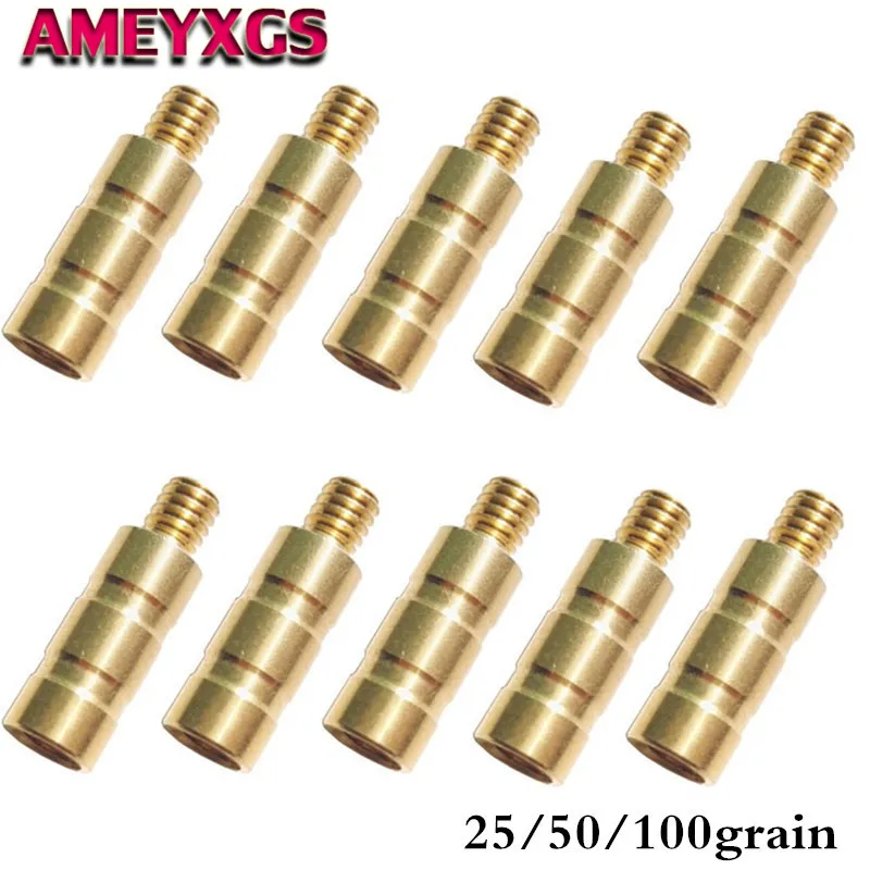 

24Pcs 25/50/100Gr Archery Brass Arrow Weight Combo Screw Arrow Points Copper Insert For Outdoor Hunting Shooting Accessories