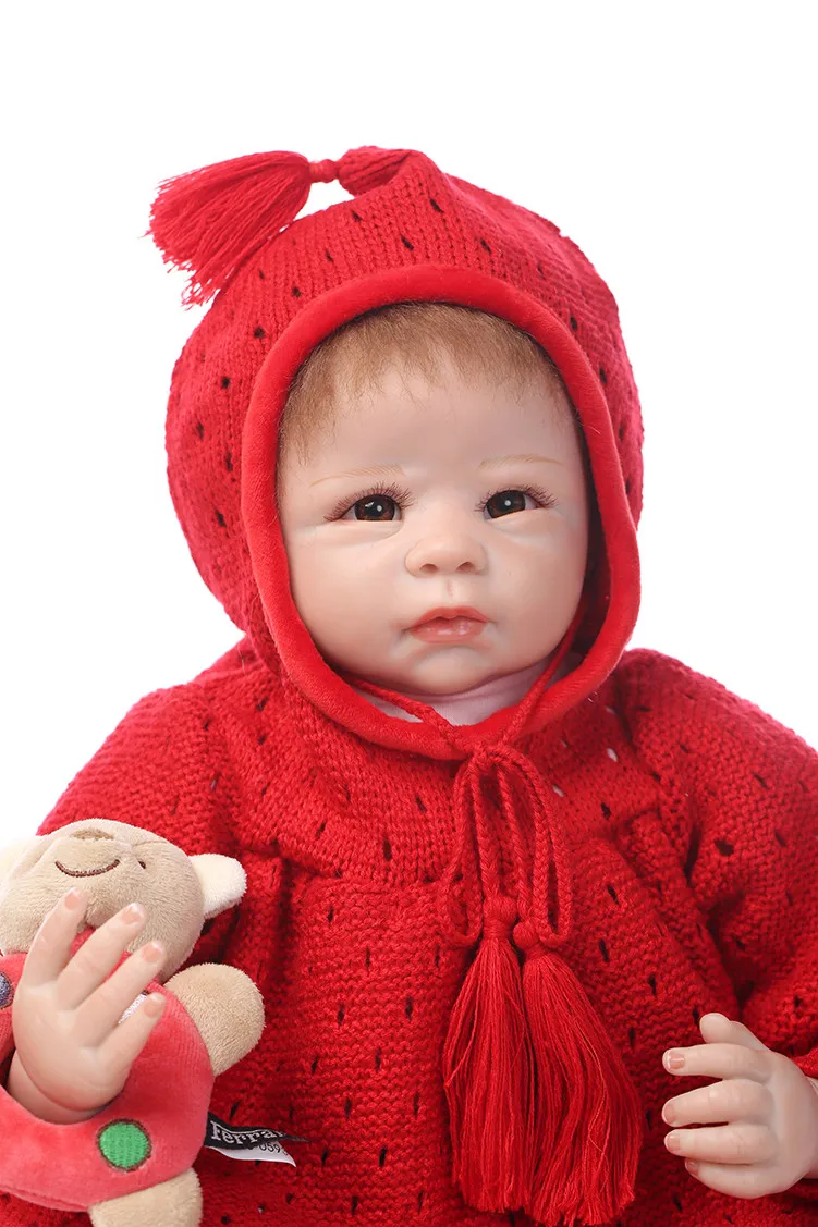 55 см силикона Reborn Baby Doll игрушки, реалистичные новорожденных Reborn Christamas подарок для девочек игровой дом Brinquedos