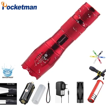 

Pocketman Waterproof LED Flashlights Powerful LED Lamp Torch Lanternas 18650 Battery Military Police Flashlight Torch Light