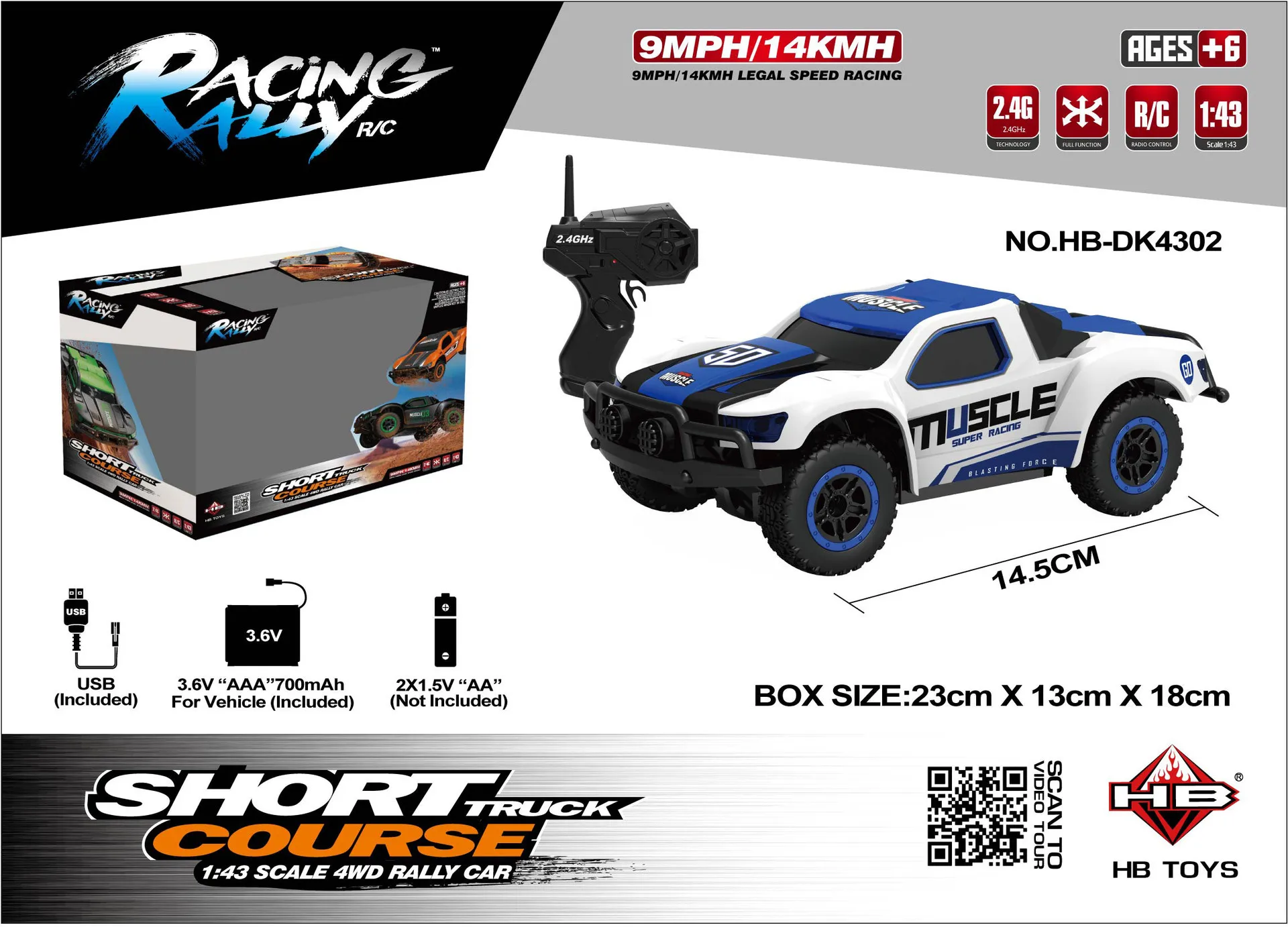 Four-wheel drive 2.4GHz 1:43 short card semi-proportional control Children s charging toy remote control car Four-wheel drive 2.4GHz 1:43 short card semi-proportional control Children s charging toy remote control car