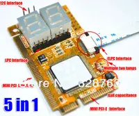 Лучшая 5 в 1 Мини-комбинированная контрольная карта (поддержка PCI-E, PCI, LPC, igc, ELPC) для материнской платы ноутбука Бесплатная доставка - изображение