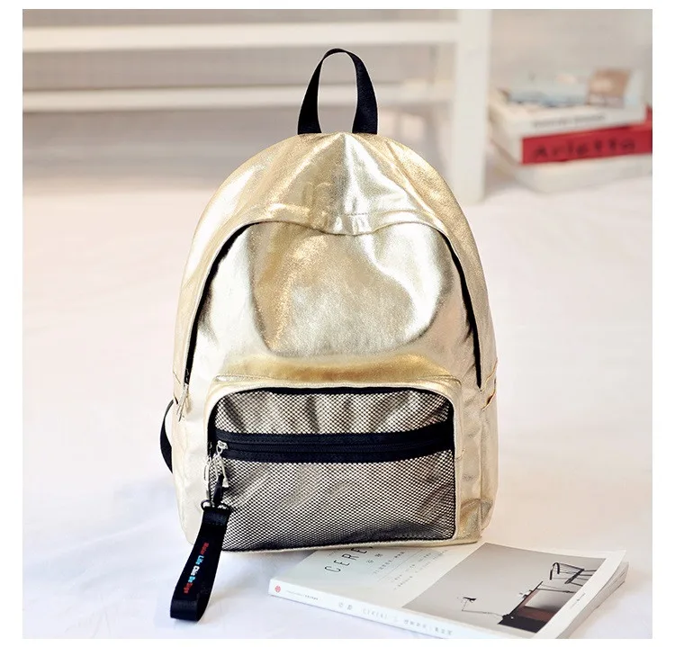 MJ Unisex Backpack Fashion Metallic Female Backpacks Casual Daypack Large Travel Bag Big Holographic Backpack Cool School Bags (4)