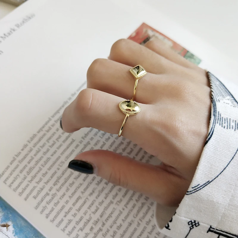 Peri'sBox 925 пробы серебряные геометрические стекируемые кольца для женщин массивные регулируемые Многослойные кольца Индивидуальные Кольца На заказ