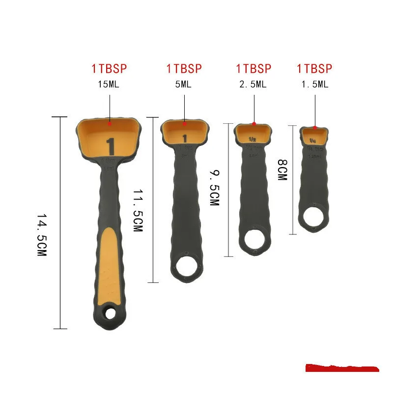 4 шт./компл. Еда Класс силиконовая складная мерные чашки набор ложка Кухня инструмент мороженое складной выпечки Кук инструменты дропшиппинг