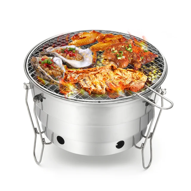 Foldable Portable Barbecue Charcoal Bbq Grill Stainless Steel Foldable Portable Barbecue Charcoal Bbq Grill Stainless Steel Cooking Outdoor Camping Burner Patio Stove Family Party