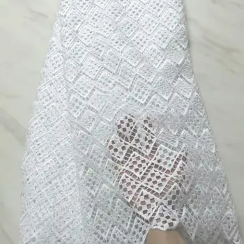 

african cord lace fabrics 2019 nigerian wedding white lace swiss voile lace in switzerland mesh fabric for dress 5yard/set