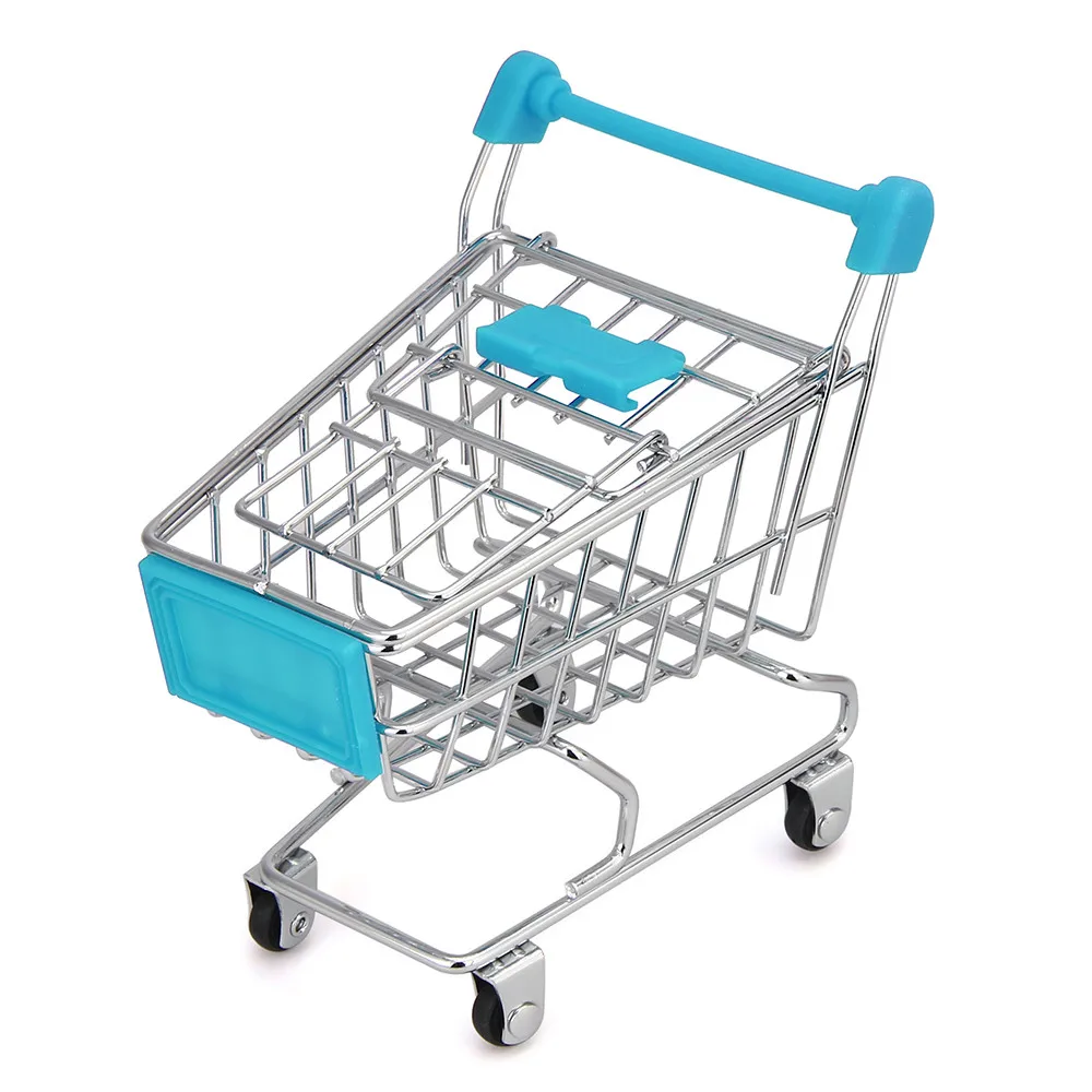 

MINI Shopping Cart Kids Toy Creative Desktop Shelves Puff Storage Rack