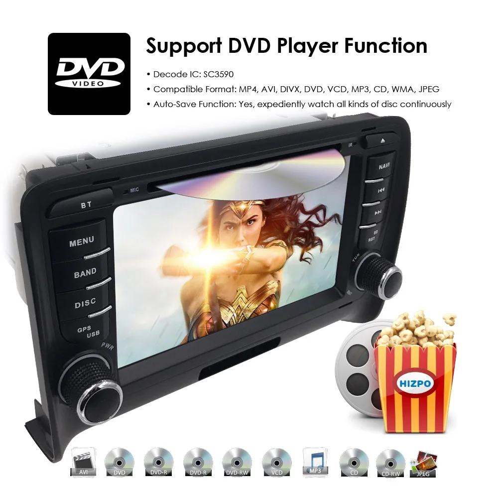 Cheap Ossuret IPS DSP 2din Android 9 Car multimedia player dvd Stereo GPS Navigation For Audi TT MK2 2006-2012 auto radio Head unit FM 1