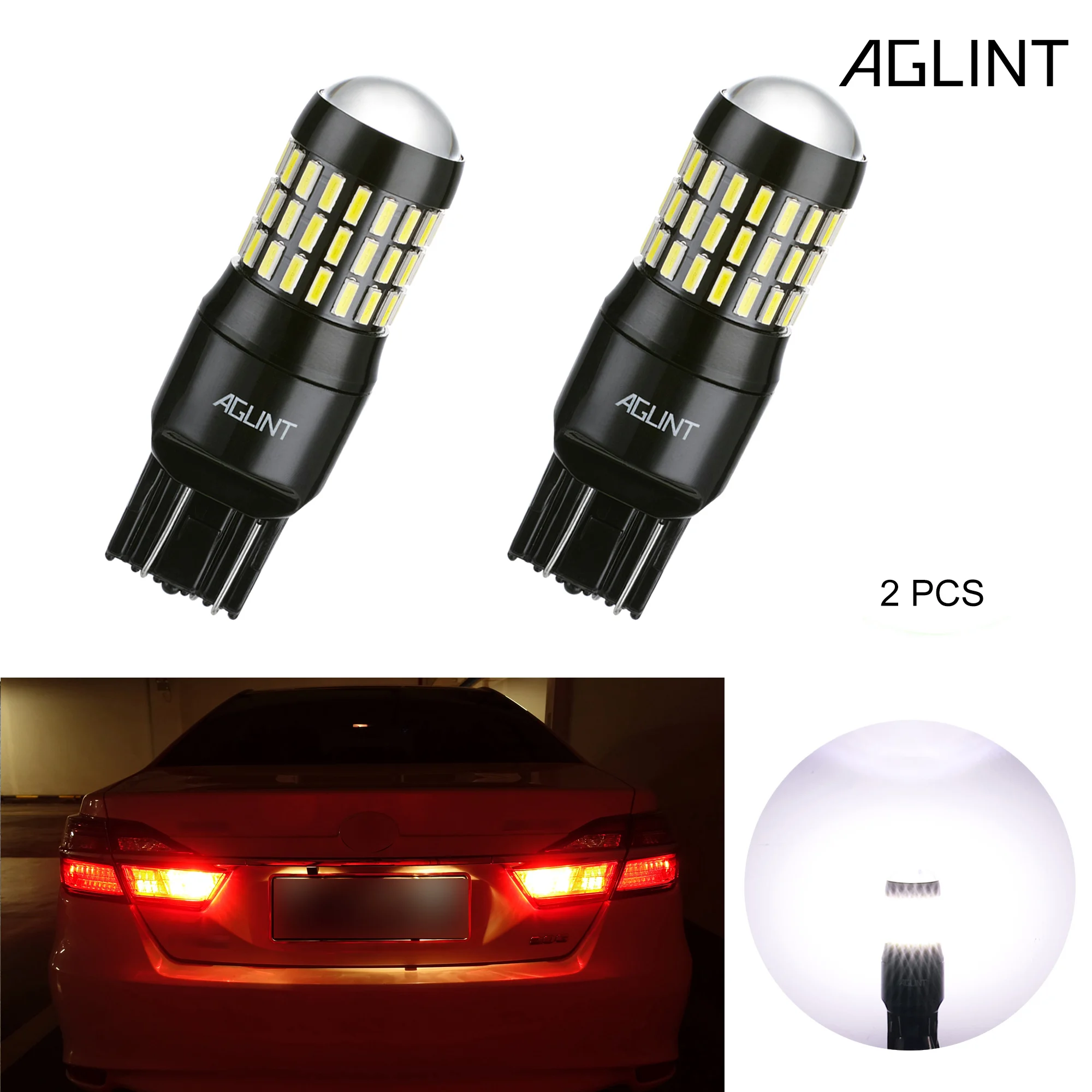 AGLINT 2 шт. сигнальные огни обратного тормоза T20 7440 7443 W21W светодиодный W21/5W WY21W