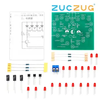 

DIY Kit Music Flash Light Kits 18 LEDs Heart-Shaped Red Green Dual-Color Flashing Happy Birthday Music Gift Electronic Fun Parts
