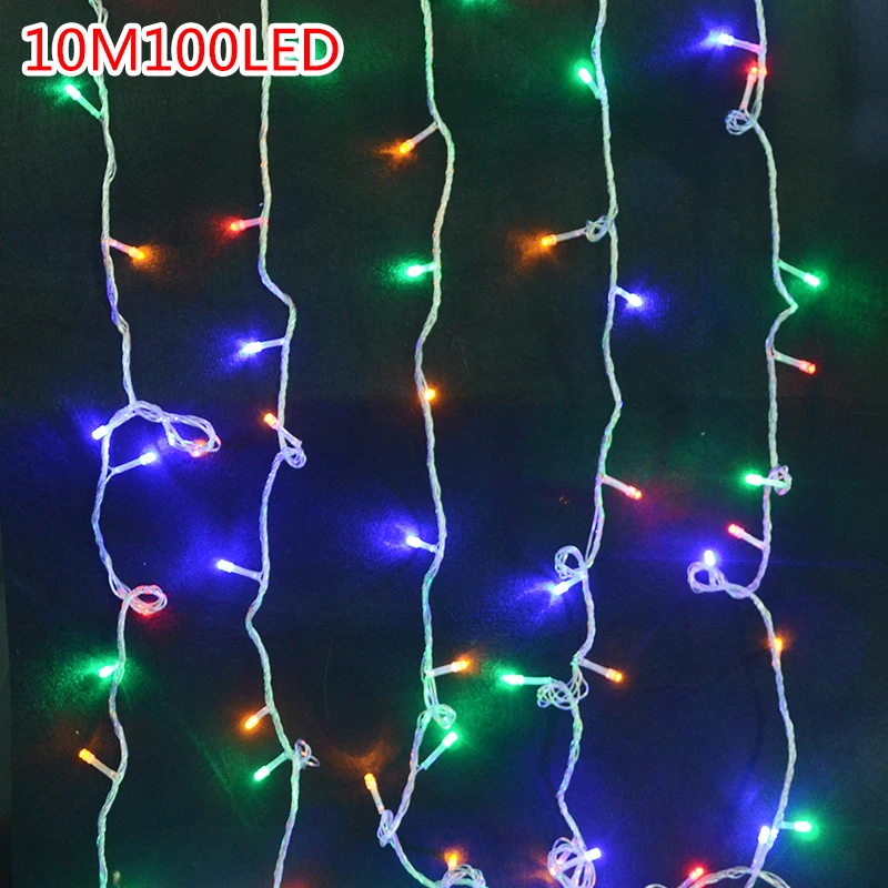 10 m 100 LED de Navidad luces de la secuencia del RGB LED guirnalda árbol de Navidad Luz de hadas Luce hogar al aire libre de interior decoración de Navidad