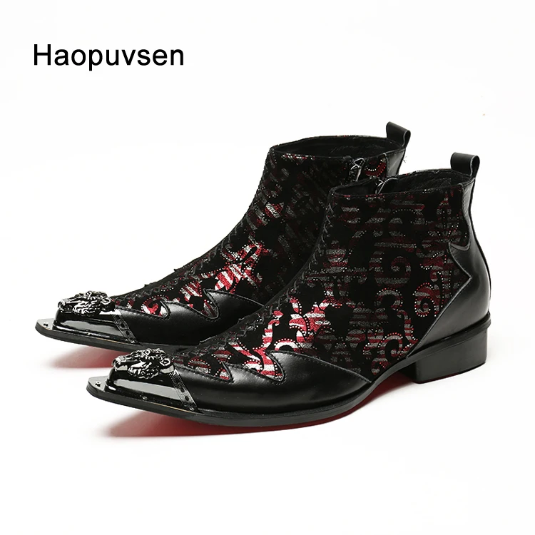 Mens Moda Metal Pé Genuíno Vestido 46 O Handmade Envio De Do Pontas Dos Dedo 38 Botas Couro Ti Homens Gratuito gxCSBxqwa