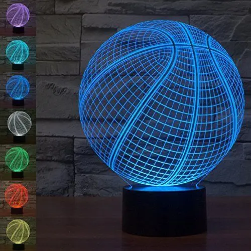 Гостиная светодиодные лампы Баскетбол 3D Иллюзия лампа ночник gawell 7 цветов