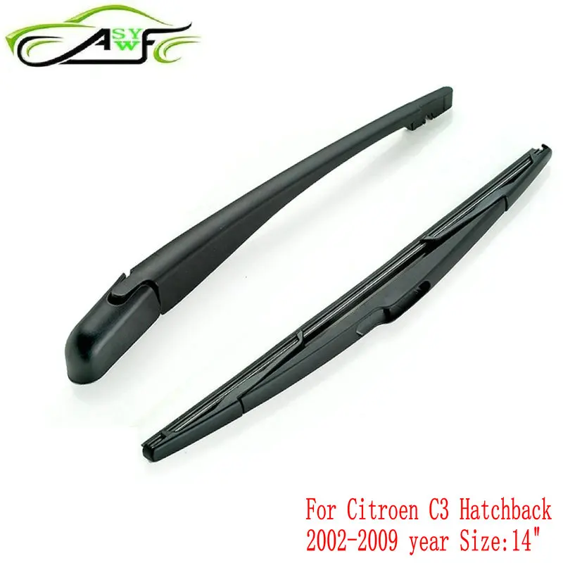 Car rear wiper blade back window wipers arm for Citroen C3 Hatchback (2002-2009) 14\ Car rear wiper blade back window wipers arm for Citroen C3 Hatchback (2002-2009) 14\