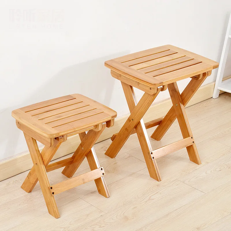 Silla de bambú de alta calidad Banco taburete de madera portátil