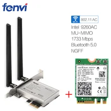 Desktop Computer Wireless Intel 9260 9260ac Dual Band 1730Mbps MU-MIMO Windows 10 WiFi Bluetooth 5.0 Gaming Wlan PCI-E 1X Card цена Desktop Computer Wireless Intel 9260 9260ac Dual Band 1730Mbps MU-MIMO Windows 10 WiFi Bluetooth 5.0 Gaming Wlan PCI-E 1X Card цены онлайн