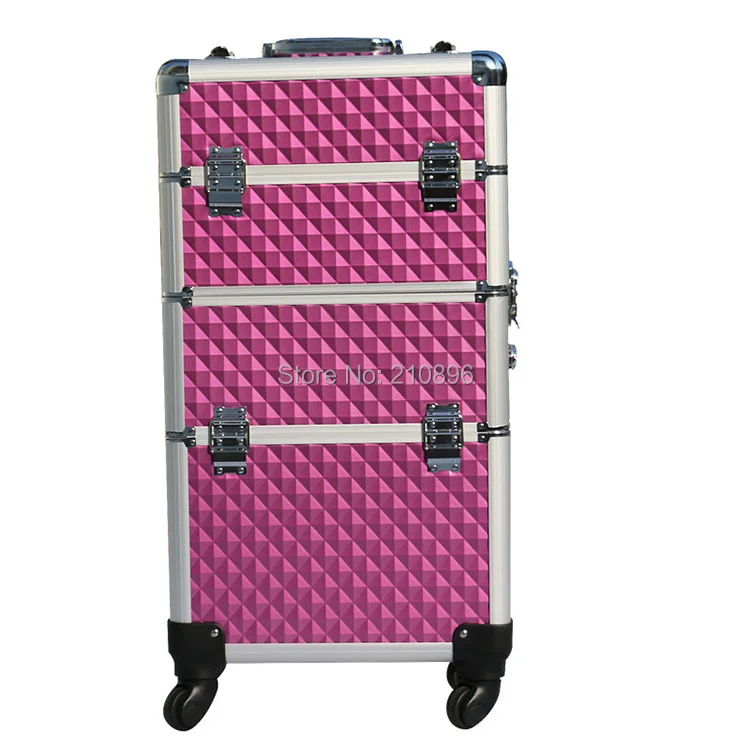 

Trolley 2-in-1 Aluminum Rolling Makeup Case aluminum makeup train case