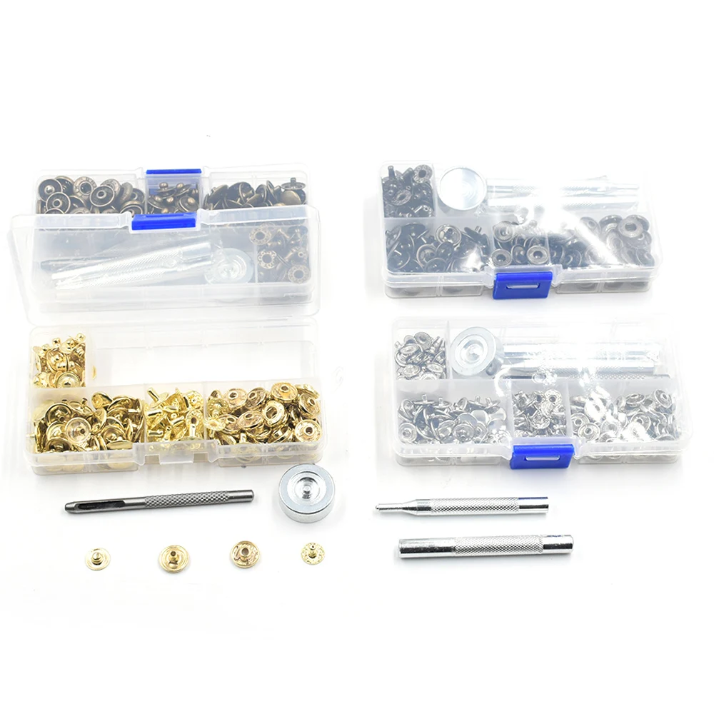 50 кнопок sets12.5mmSnap + Установите инструмент вручную. В коробке аксессуары DIY.