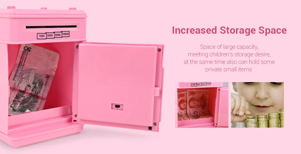 Saving Bank ATM Money Box Electronic Password Chewing Coin Cash Deposit Machine