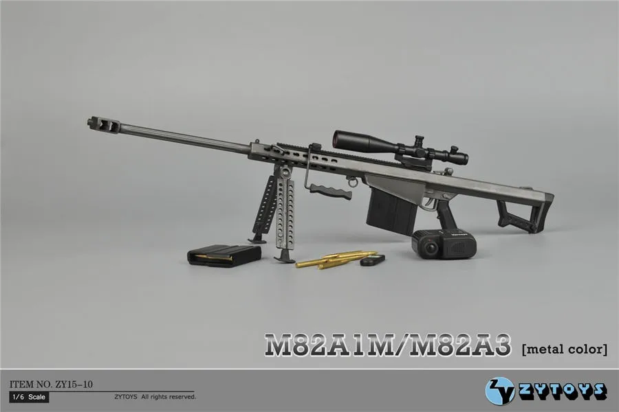 1:6 масштаб металла цвет Барретт снайперская винтовка M82A1 оружие Модель игрушки ZY15-10 для 1" фигурка аксессуары