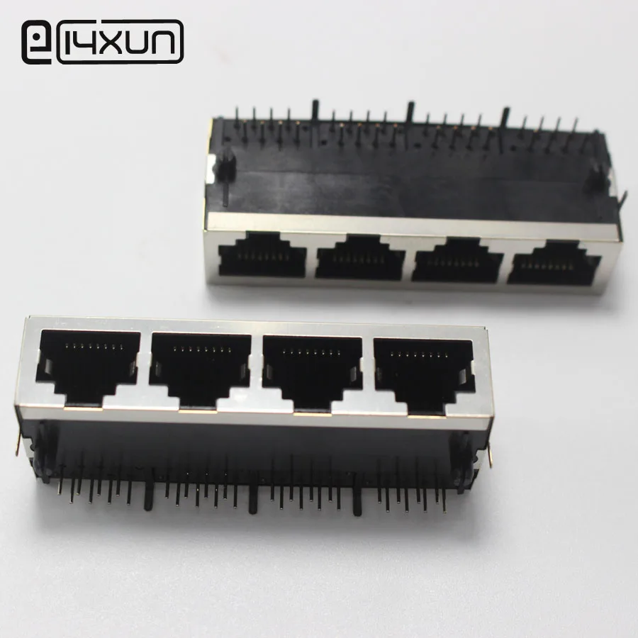 1pcs 21mm RJ45 1*4 Network Interface jack 59 1x4 Port RJ45 Female