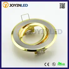 10 шт. круглый со спинкой кольца монтажный комплект Стразы золотистые металлические корпуса gu10/mr16 прожектор Светодиодный светильник/Держатели