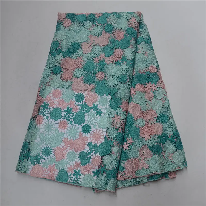 

2018 Multi Color Heavy Cord Lace African Guipure Lace Fabric Top Quality Guipure Cord Lace For Dress 30