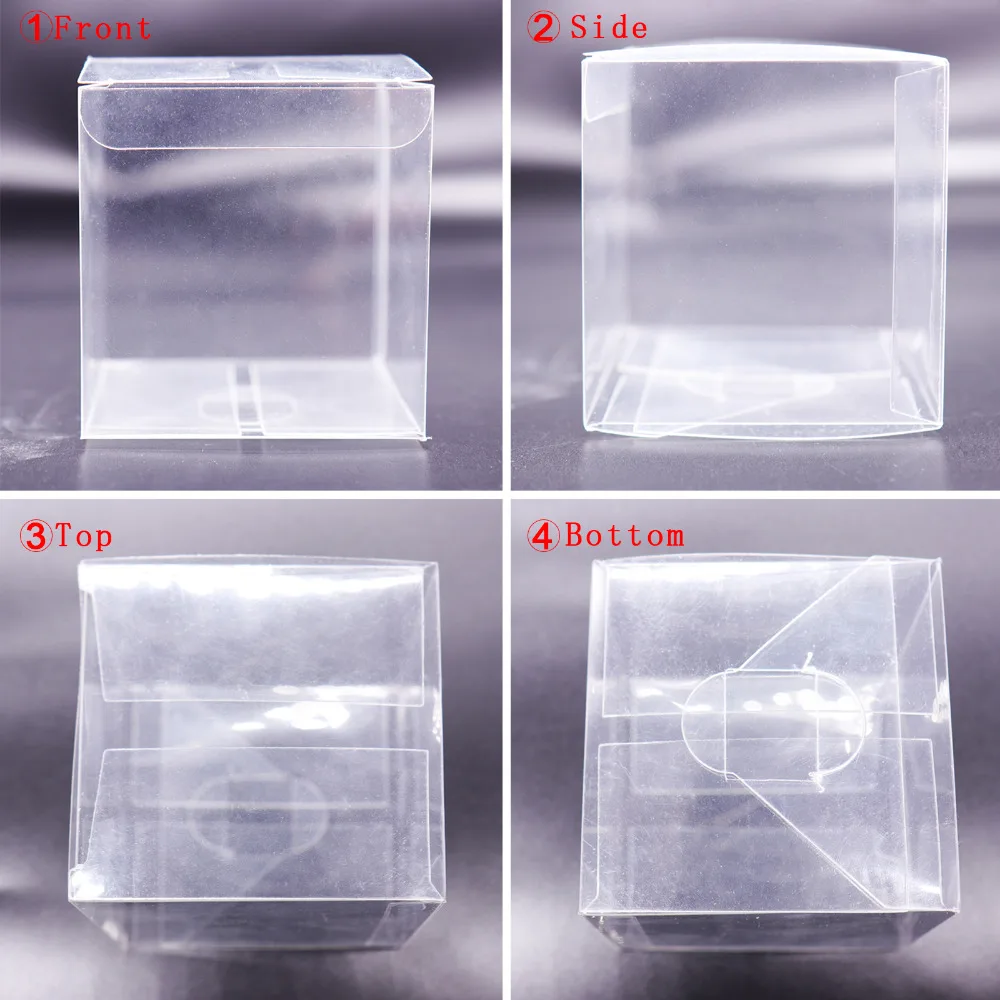 50 قطع 5x5x5 سنتيمتر شفافة حزب الحلوى أكياس هدية عيد ميلاد مربع واضح مربع PVC عيد ميلاد حزب هدية مربع حلوى الشوكولاته صناديق