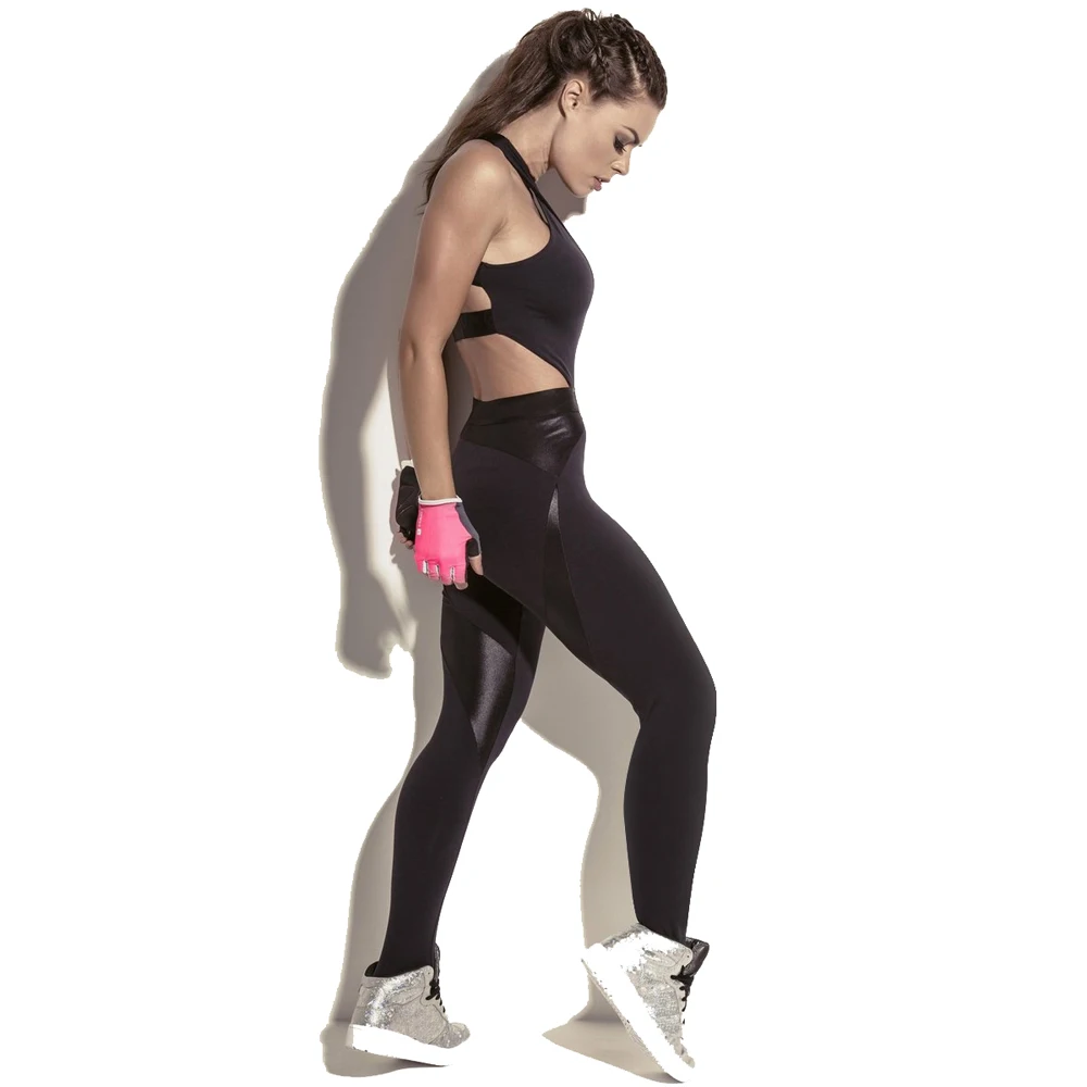 Sexy Bodysuit Women Overalls 2017 Fitness Stretch Long Pants One Piece Yoga Set Sleeveless