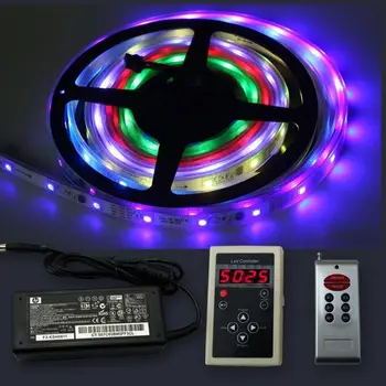 

5M High Brightness IP67 IC6803 5050 Magic Dream Color 133Changes LED Strip +1*RF Controller+1* 12V 5A Adapter