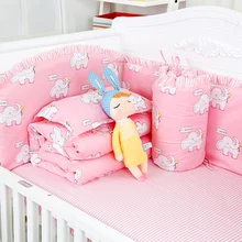 8 шт Качественный хлопок детские Постельное белье Симпатичный прибор стирка детские кроватки комфортный спальный Набор Детские Товары для новорожденных Newbron постельные принадлежности