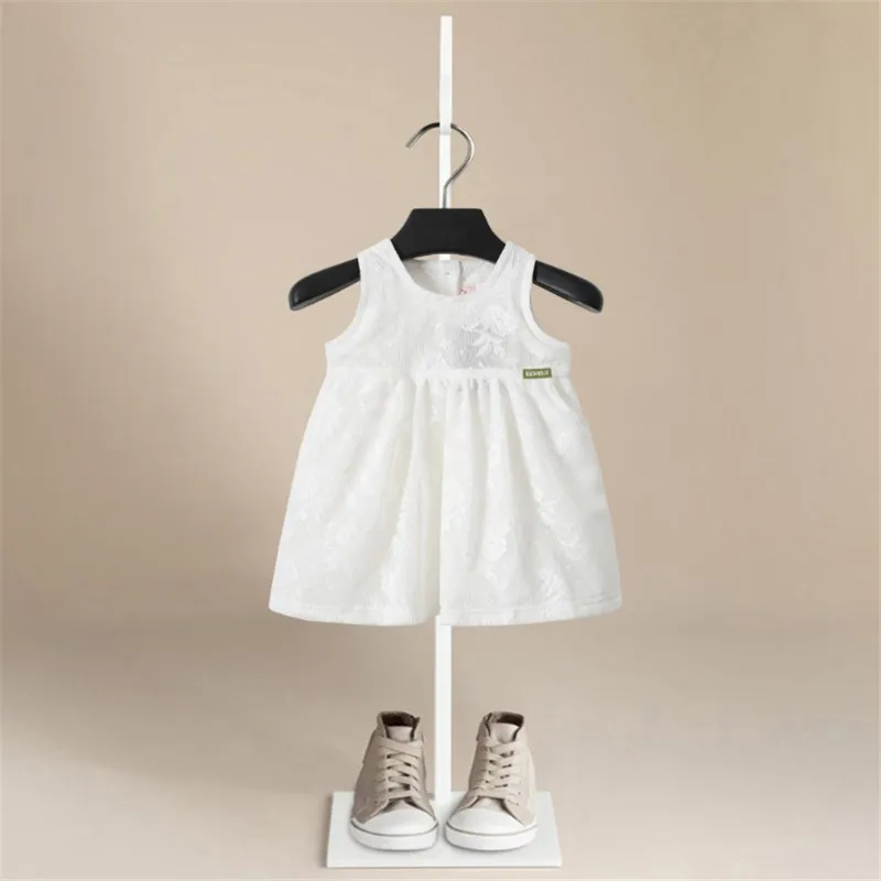

Baby dresses Summer Children Girls Dress Cotton Sleeveless Kids Lace Dresses A-Line white/Khaki Dress For Girls Party