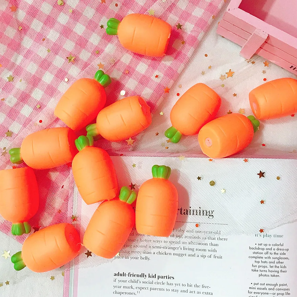 10 шт эластичный моделирование морковь Squeeze Toy мягкими Еда игрушки антистресс хлюпает сенсорные игрушки Magic Забавные игрушки шутка