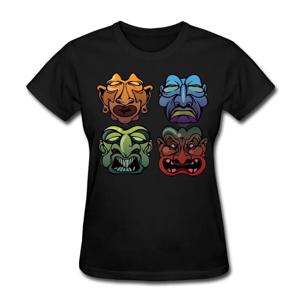 Short Sleeve Women T Shirt Faces Fun Picture Shirts Women's | Женская одежда