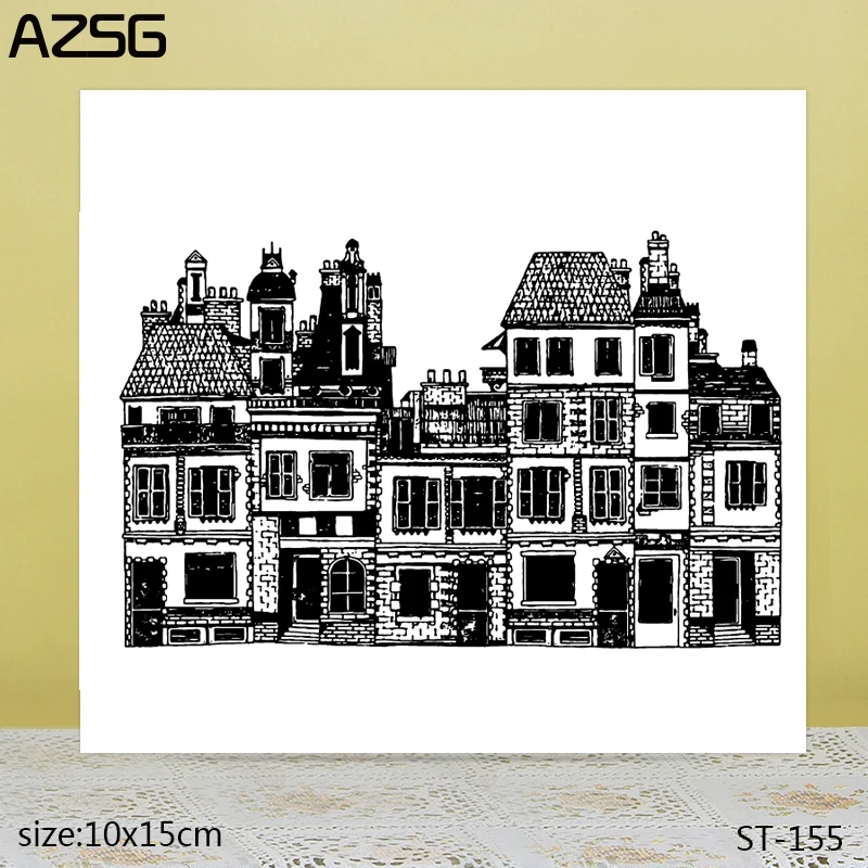

AZSG ancient architecture Clear Stamps/Seals For scrapbooking DIY Card Making/Album Silicone Decoration crafts