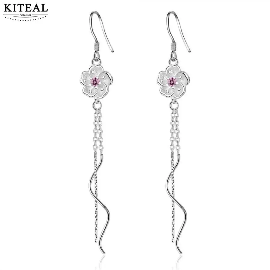 Женские серьги-колечки KITEAL Серебристые серьги с цветком oorbellen роскошные