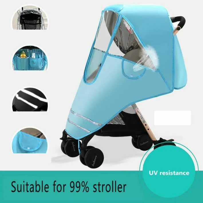 Универсальный Водонепроницаемый дождевик с защитой от ультрафиолета, аксессуары для детской коляски на молнии, детские коляски с защитой от ветра и пыли - Цвет: Rain Cover 6