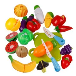 JJRC 6 шт. дети играют дома игрушки вырезать фрукты пластик овощи Кухня Детские классические детские игрушки Ролевые Игры развивающие