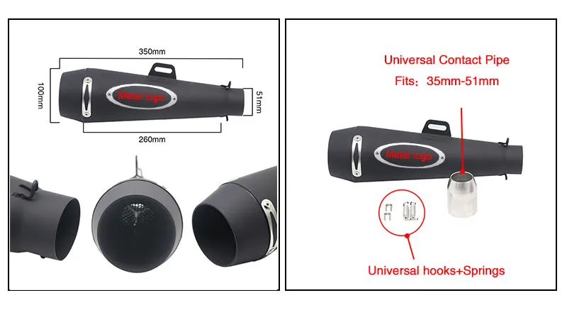 Alconstar 51 мм Универсальный мотоцикл выхлопной трубы Akrapovic Escape GP выхлопных газов для M4 Мотокросс Байк крест ATV Dit гоночный велосипед