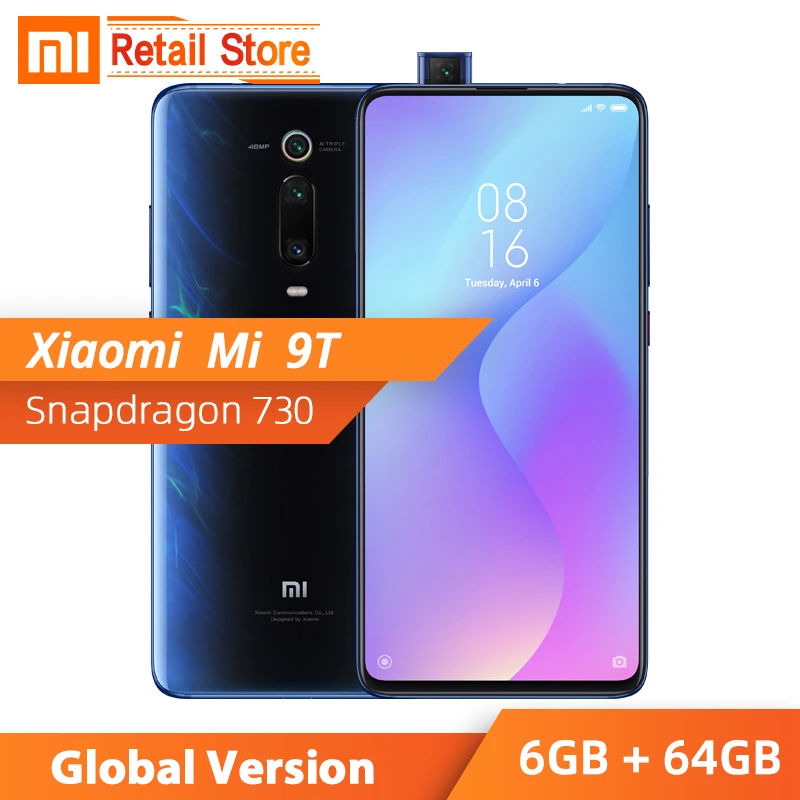 

Xiaomi mi 9T 9 t Redmi K20 6GB 64GB Global Version Snapdragon 730 Octa Core smartphone 48MP Triple Rear Camera Pop-up Camera