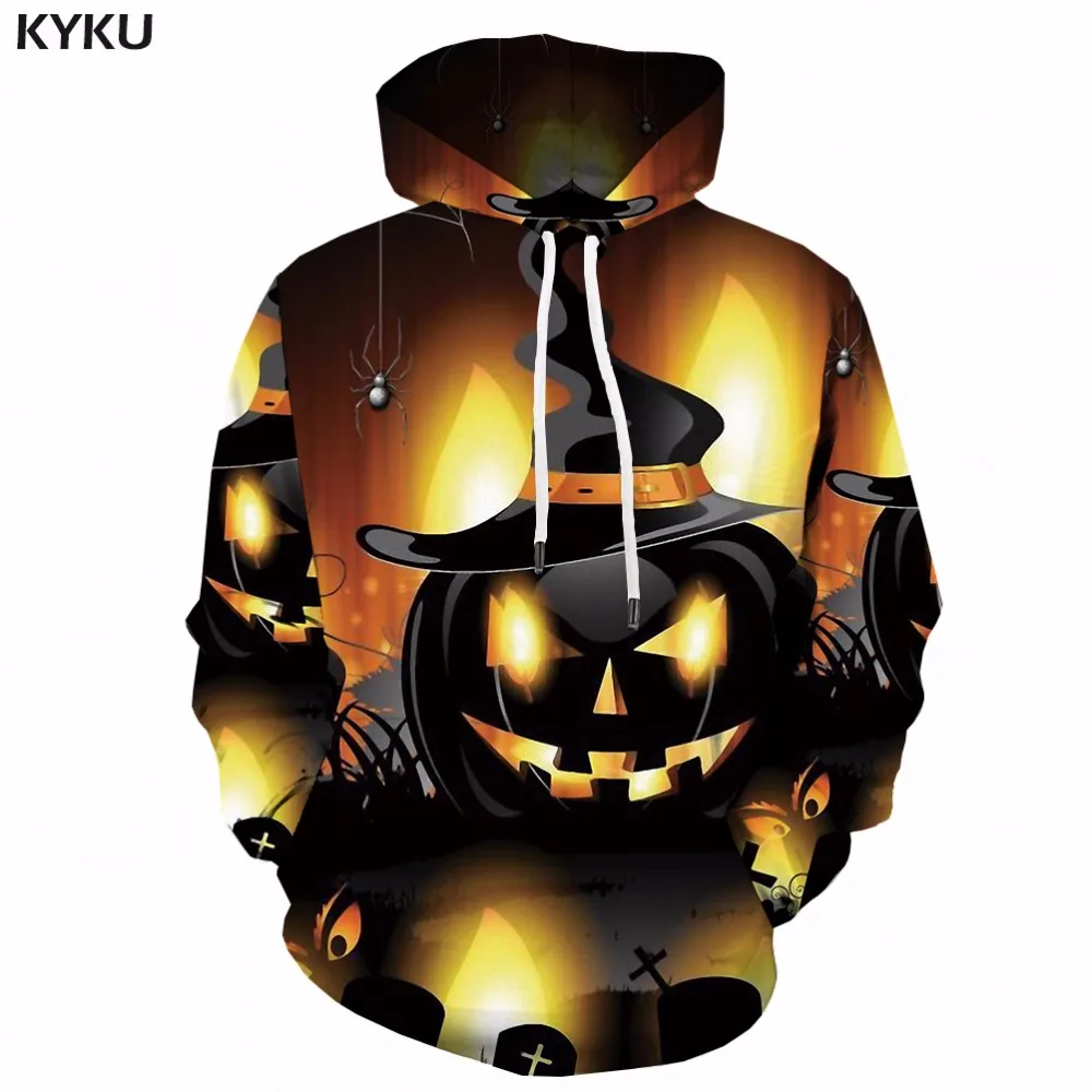 

KYKU Halloween Hoodie Men Hip Hop Streetwear Pumpkin 3d Hoodies Printed Lantern Harajuku Mens Clothing Party Sweatshirt Hooded
