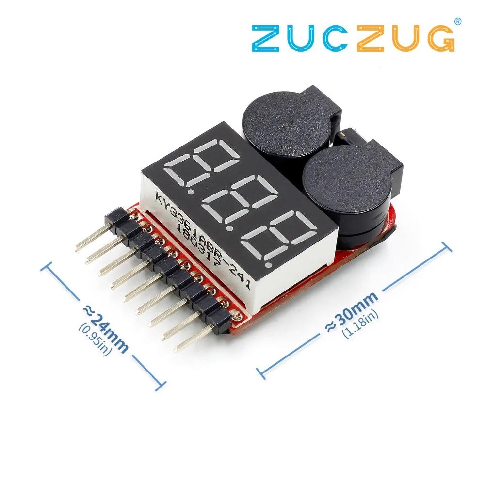 

1pcs New Lipo battery low Voltage Indicator volt meter monitor buzzer Alarm 1-8s 8S 3.7V-22.2V 3.7V 7.4V 11.1V 14.8V 18.5V 22.2V