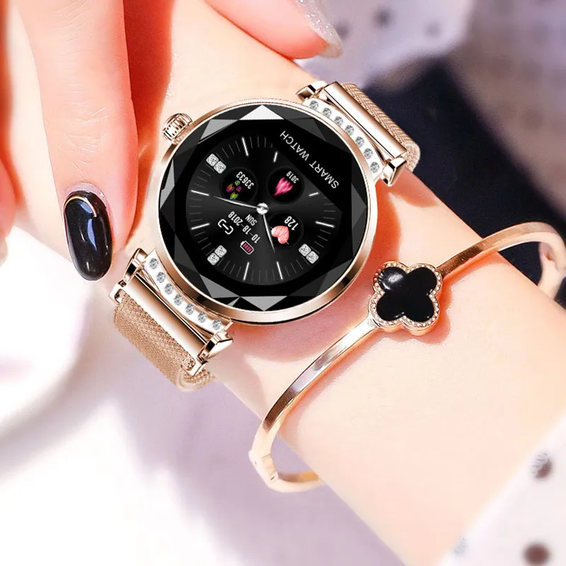 Gold Colosia новые модные часы Smart Watch Для женщин 3D алмаз Стекло сердечного ритма крови Давление Sleep Monitor лучший подарок умные часы - Цвет: Gold